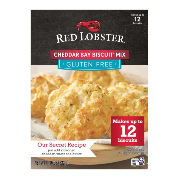 11.36 Oz Box (Pack of 1) Red Lobster Gluten Free Cheddar Bay Biscuit Mix With Garlic Herb Seasoning