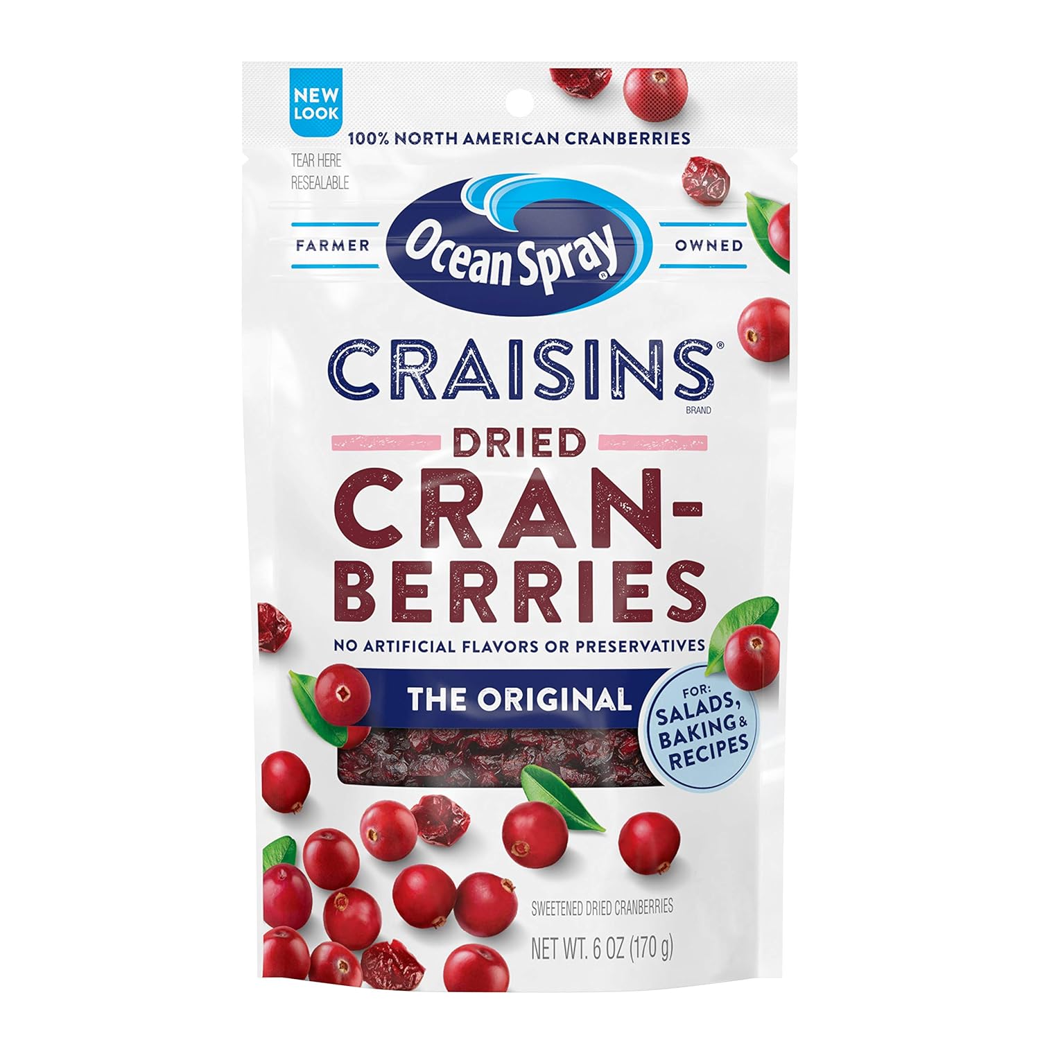 6 Oz Pouch (Pack of 12) Ocean Spray Craisins Original Dried Cranberries