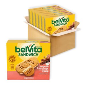 belVita Breakfast Bar Biscuit Sandwiches, Cinnamon Brown Sugar with Vanilla Creme, 30 Total Packs, 6 Boxes (2 Biscuits Per Pack) [w/S&S]