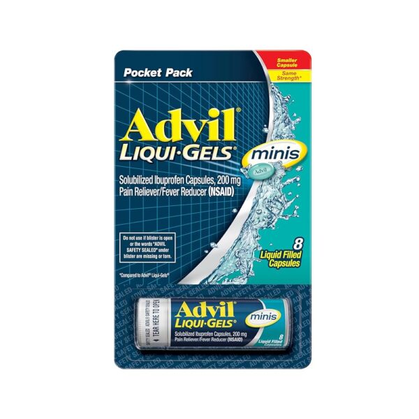 Advil Liqui-Gels minis Pain Reliever and Fever Reducer, Pain Medicine for Adults with Ibuprofen 200mg for Pain Relief [w/S&S]