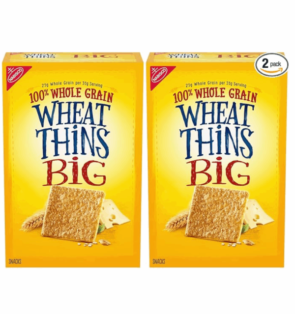 (Pack of 2) 8 oz Wheat Thins BIG Whole Grain Wheat Crackers