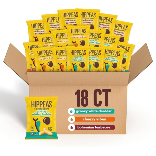 (Pack of 18) 0.8 Ounce Hippeas Chickpea Puffs, Variety Pack [w/S&S]