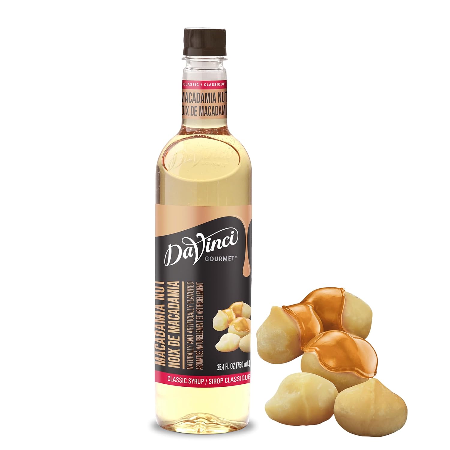 25.4 Fluid Ounces DaVinci Gourmet Classic Macadamia Nut Syrup [w/S&S]