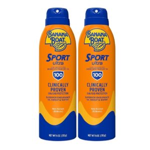 (Pack of 2) 6oz Banana Boat Sport Ultra SPF 100 Sunscreen Spray