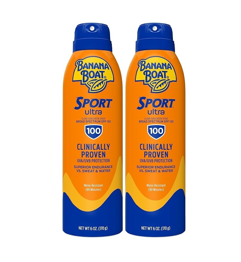 (Pack of 2) 6oz Banana Boat Sport Ultra SPF 100 Sunscreen Spray