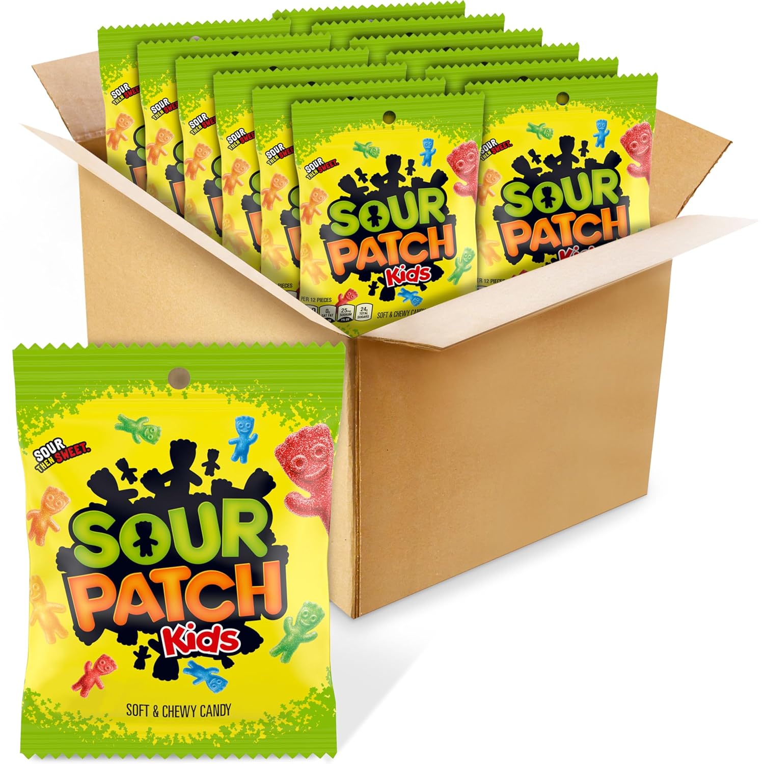 (Pack of 12) 3.6oz Sour Patch Kids Original Soft & Chewy Candy [w/S&S]