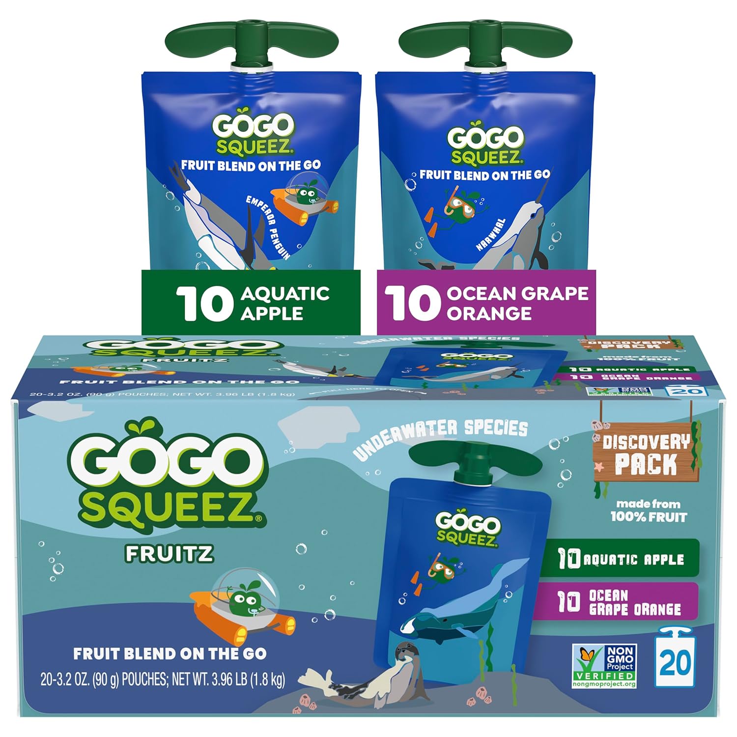 GoGo squeeZ Applesauce and Fruit Puree Underwater Species Discovery Pack [w/S&S]