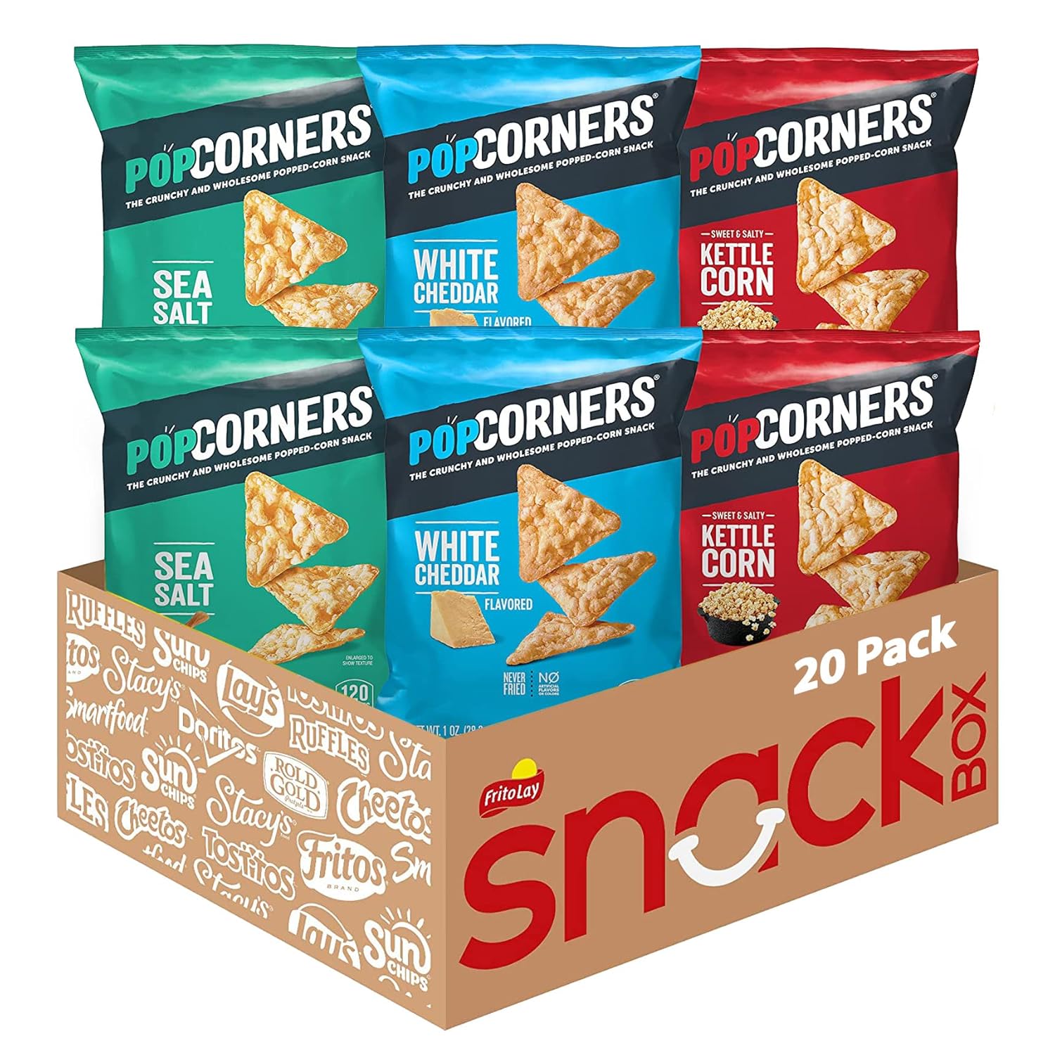 1 Ounce (Pack of 20) PopCorners Popped Corn Snacks, Core 3 Flavor Pack [w/S&S]