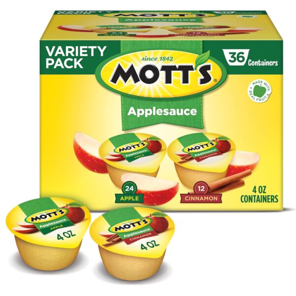 (36 count) 4 oz cups Mott's Apple & Cinnamon Variety Pack Applesauce [w/S&S]