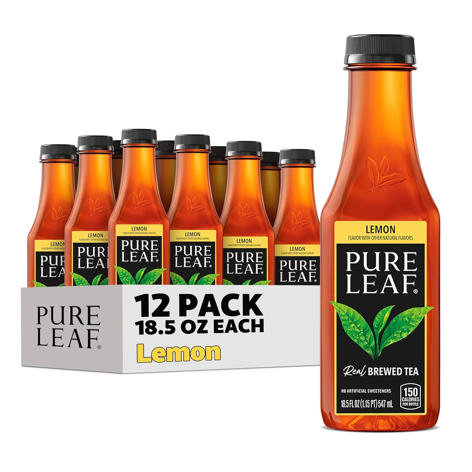 18.5 Fl Oz Bottles (Pack of 12) Pure Leaf Iced Tea, Sweetened Lemon [w/S&S]