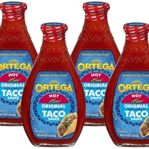 16 oz (Pack of 4) Ortega Taco Sauce, Hot