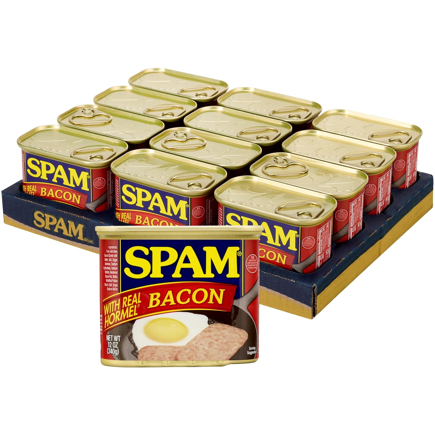 (Pack of 12) 12 oz SPAM with Real HORMEL Bacon [w/S&S]