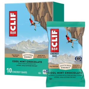 10-Pack CLIF BAR Energy Protein Bars, Cool Mint Chocolate with Caffeine [w/S&S]