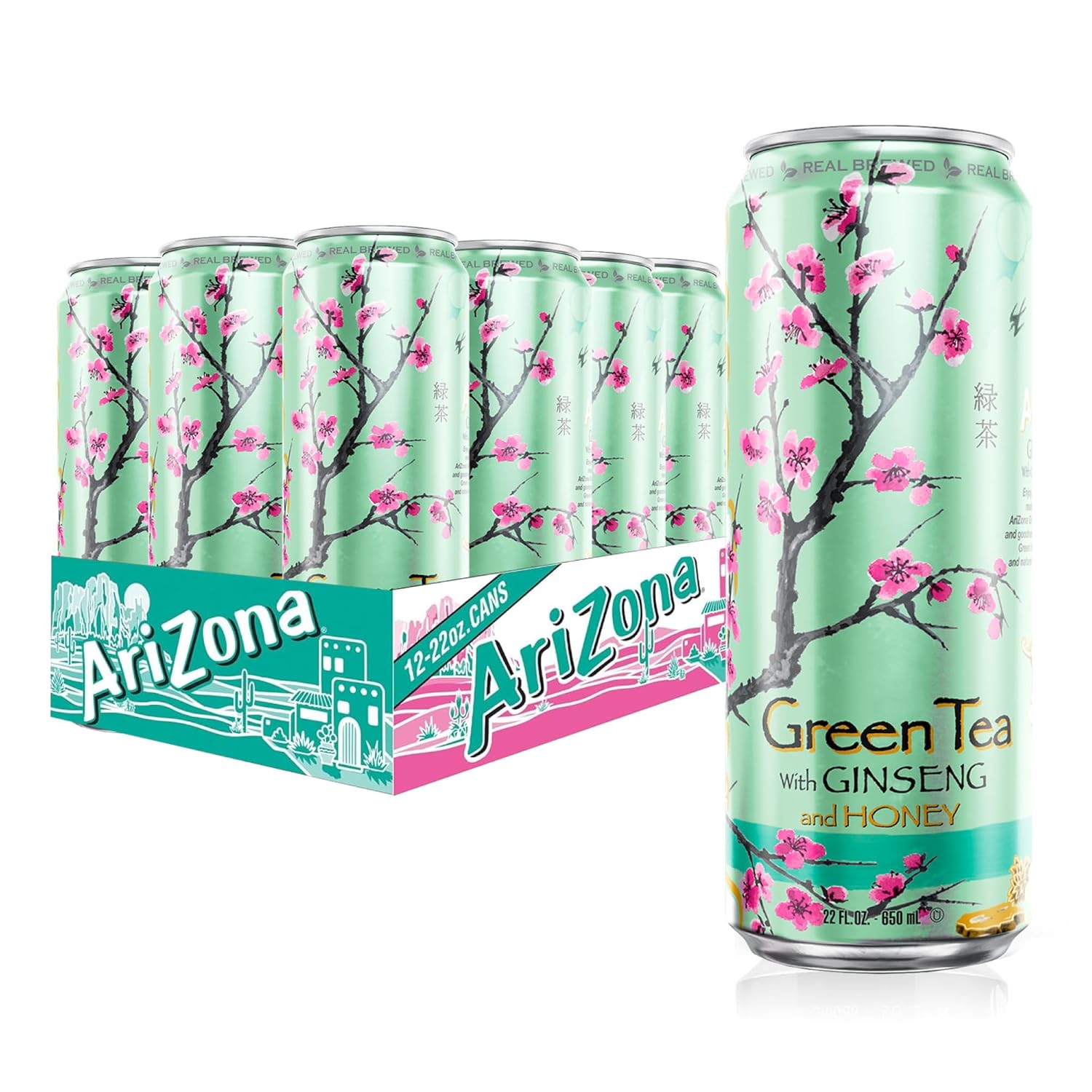 (Pack of 12) 22 Fl Oz AriZona Green Tea with Ginseng and Honey