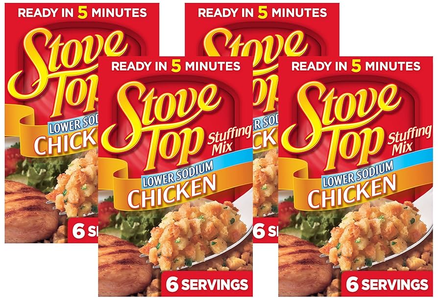 (Pack of 4) 6 Oz Stove Top Low Sodium Chicken Stuffing Mix