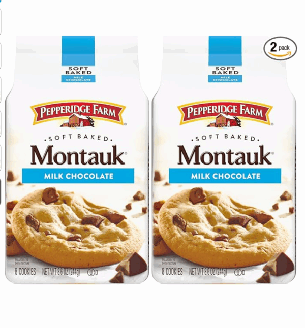 (Pack of 2) 8.6 Oz Bag Pepperidge Farm Montauk Soft Baked Milk Chocolate Chunk Cookies