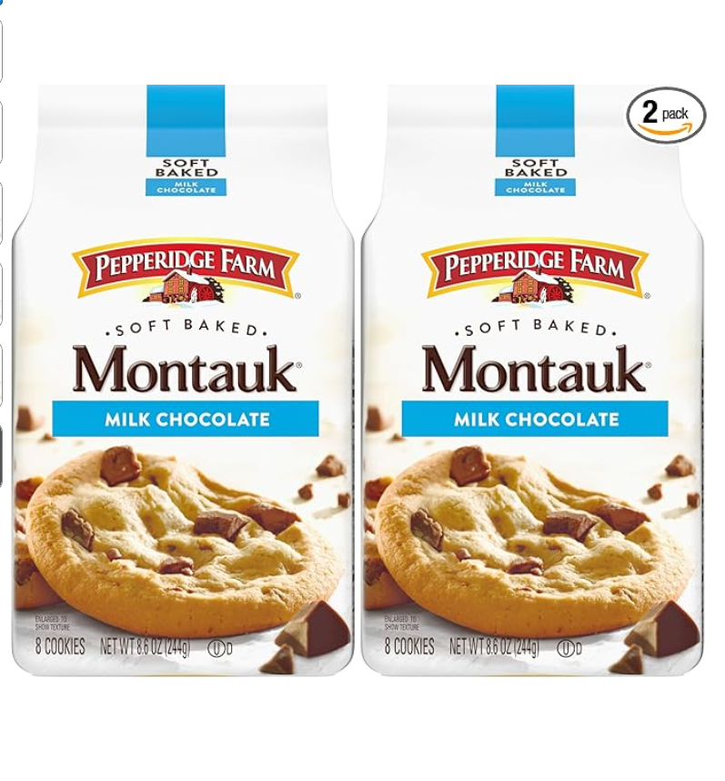 (Pack of 2) 8.6 Oz Bag Pepperidge Farm Montauk Soft Baked Milk Chocolate Chunk Cookies