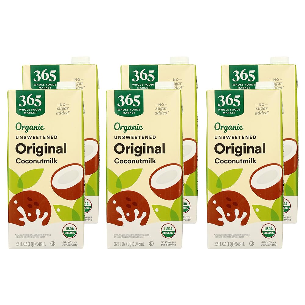32 Fl Oz(Pack of 6) 365 by Whole Foods Market Organic Coconut Milk, Original, Unsweetened