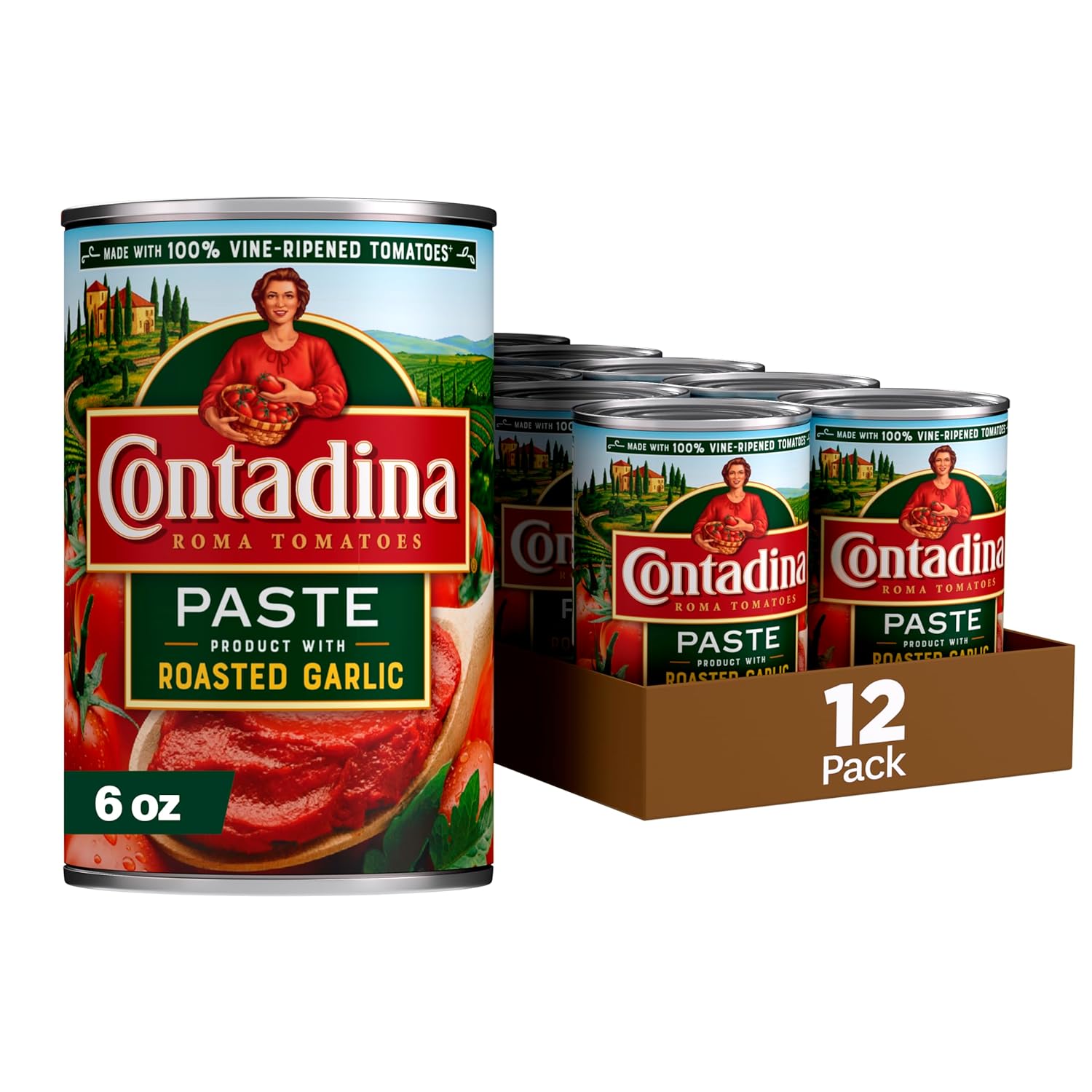 6 oz (Pack of 12) Contadina Tomato Paste with Roasted Garlic