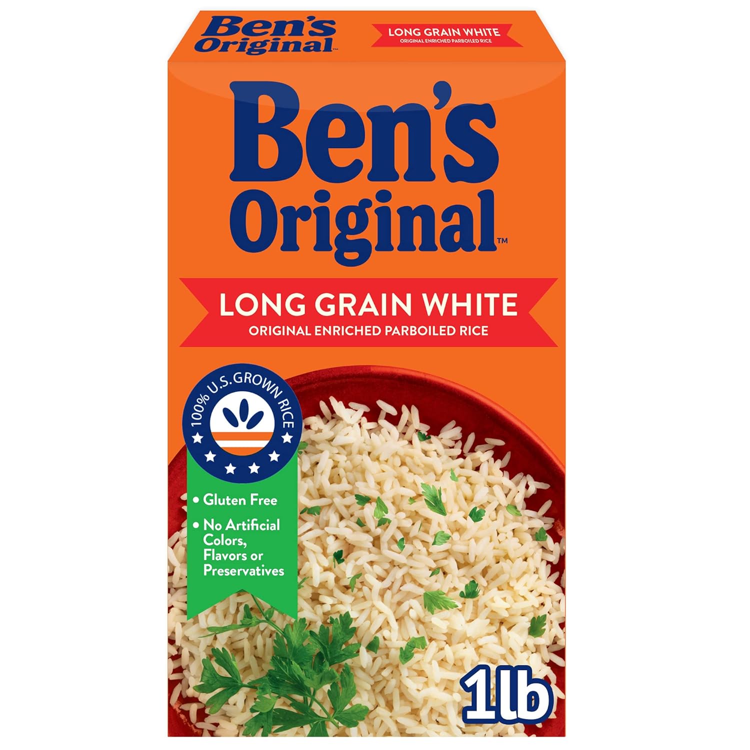 1 lb Box (Pack of 12) BEN’S ORIGINAL Converted Brand Enriched Long Grain White Rice, Parboiled Rice [w/S&S]