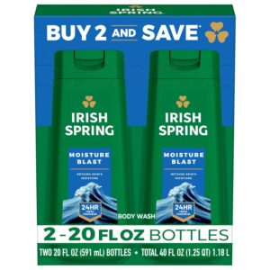 20 Fl Oz (Pack of 2) Irish Spring Moisture Blast Body Wash for Men