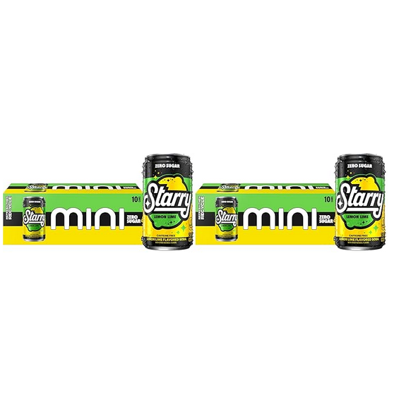 (Pack of 20) 7.5 Ounce Starry Zero Sugar Lemon Lime Soda, Caffeine Free