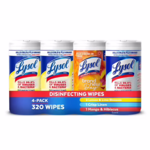 (4-Pack) Lysol Disinfecting Wipes Bundle, Multi-Scent Sanitizing Wipes Bundle, 320 wipes [w/S&S]