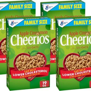 (Pack of 4) 19 OZ Family Size Box Cheerios Apple Cinnamon Cheerios Heart Healthy Cereal