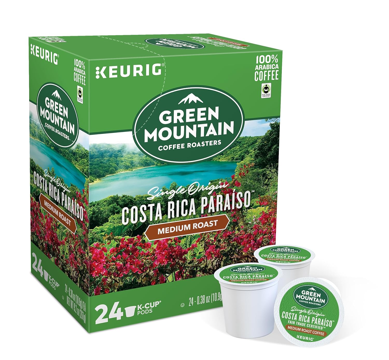 24 K-Cup Green Mountain Coffee K-Cup Pods Costa Rica Paraiso