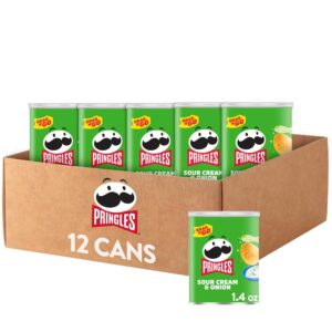 (12 Cans) Pringles Potato Crisps Chips, Sour Cream and Onion [w/S&S]