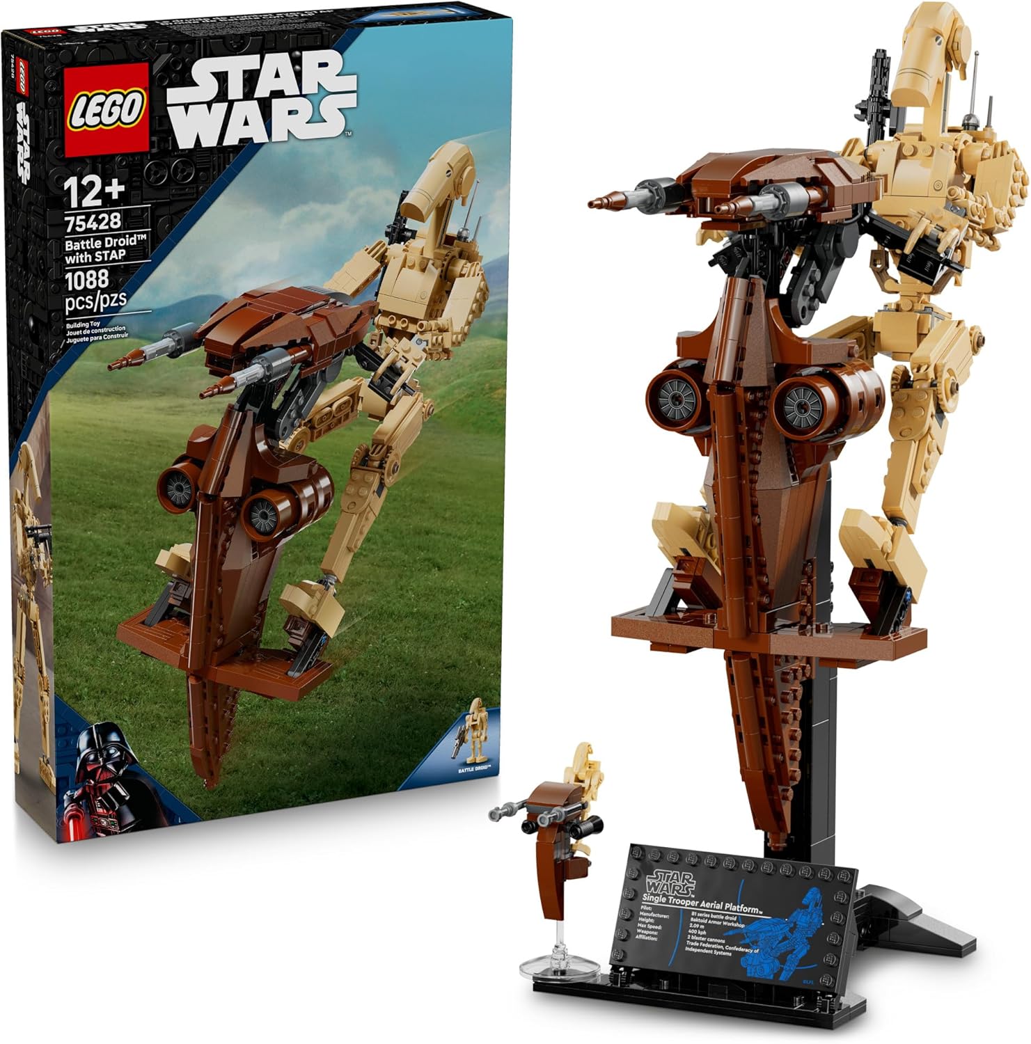 LEGO Star Wars: The Phantom Menace Battle Droid with STAP, Ages 12+ – Star Wars Toy & Model Kit