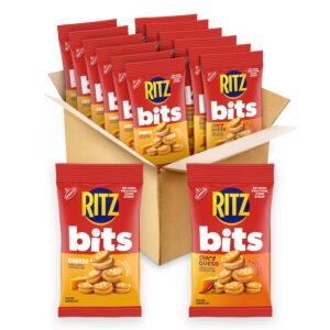 12 Pack-3 oz Bags RITZ Bits Cheese and Spicy Queso Cheese Sandwich Crackers Variety Pack [w/S&S]