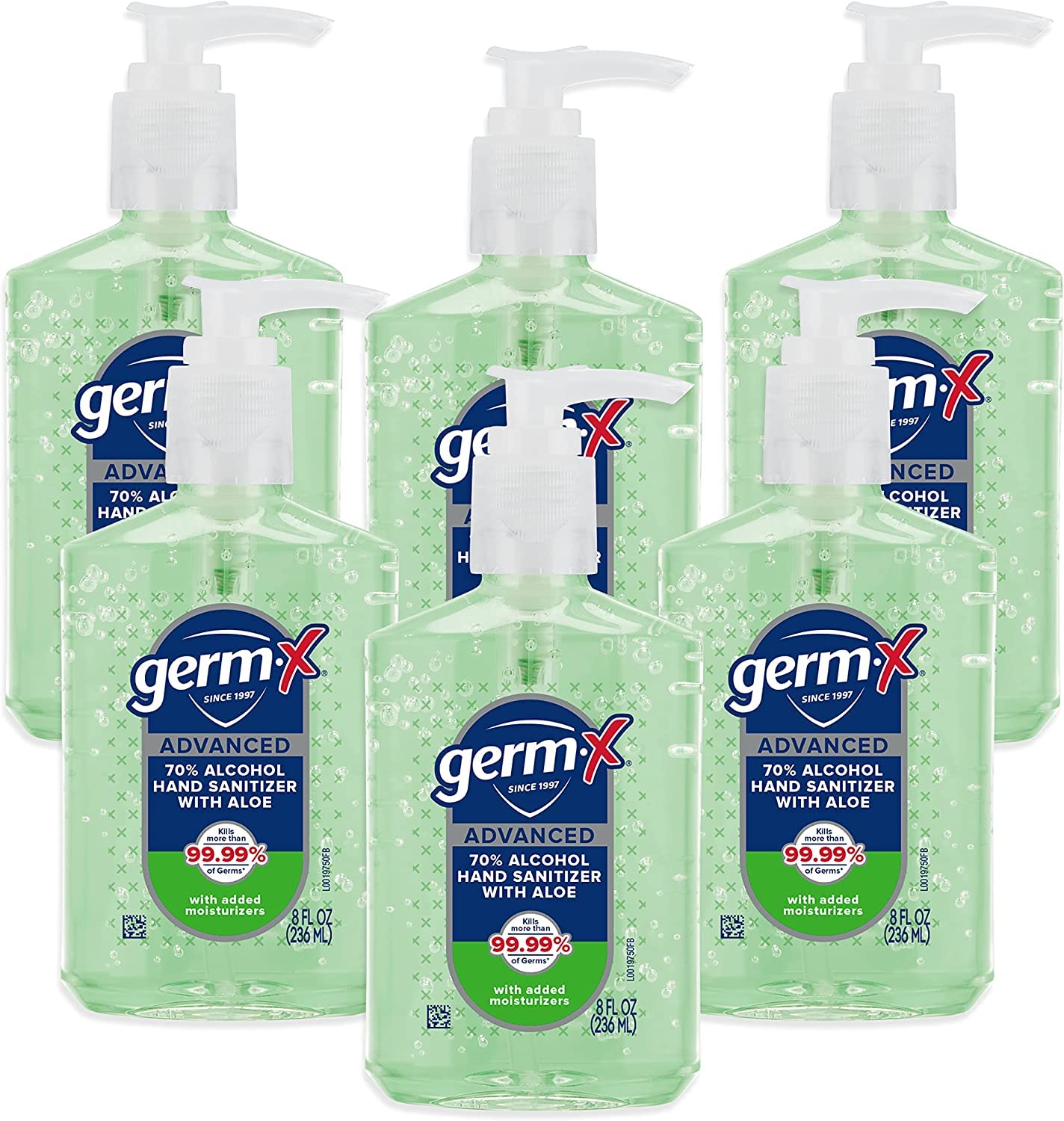 8 Fl Oz (Pack of 6) Germ-X Advanced Hand Sanitizer with Aloe and Vitamin E