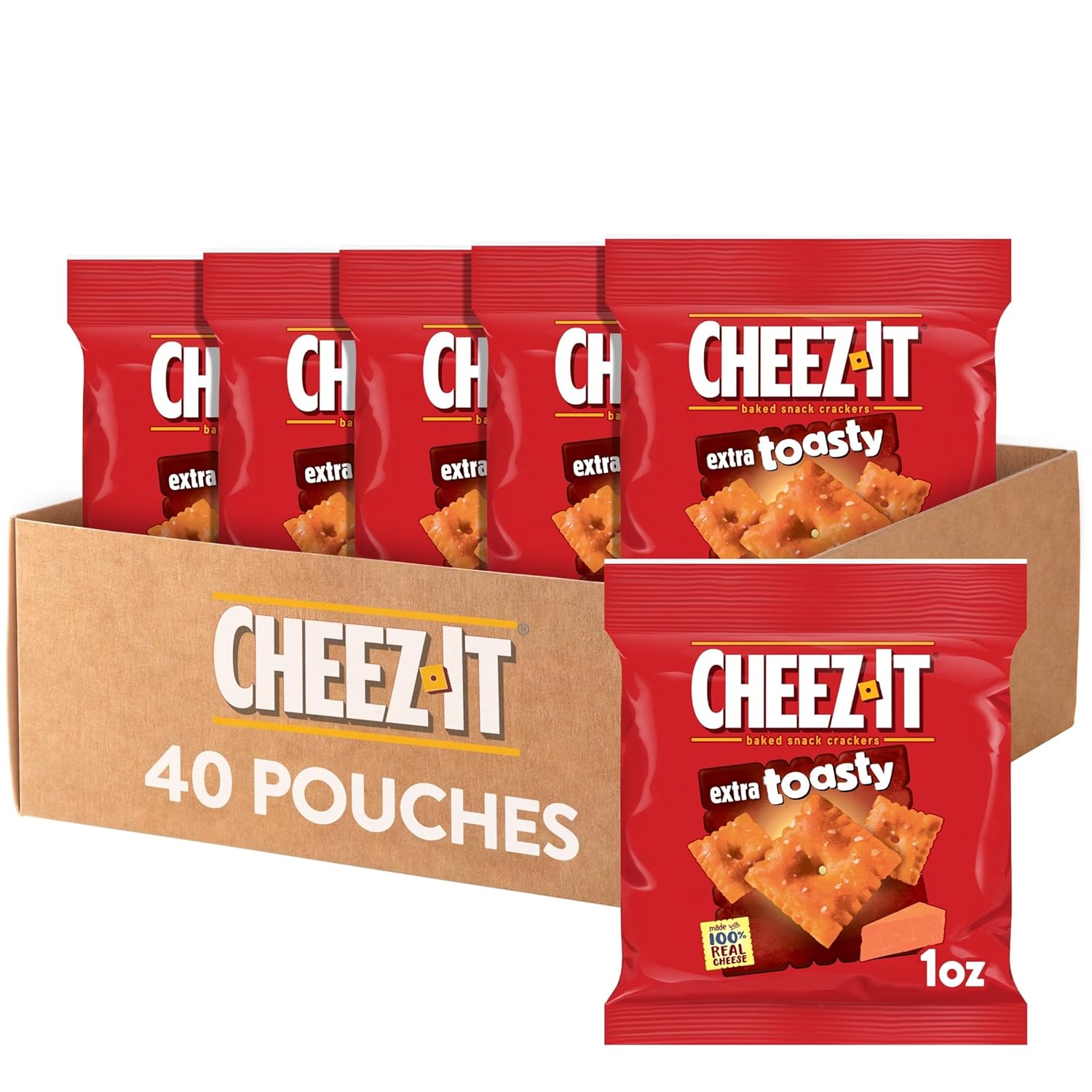 (40 Pouches) Cheez-It Cheese Crackers, Extra Toasty [w/S&S][20% COUPON]